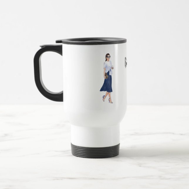 But First Coffee Painted Woman Mug (Left)