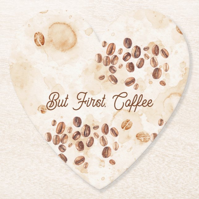 But First, Coffee Paper Coaster (Front)