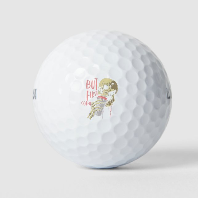 but first coffee skull golf balls (Front)