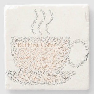 But First, Coffee Word Art Coaster