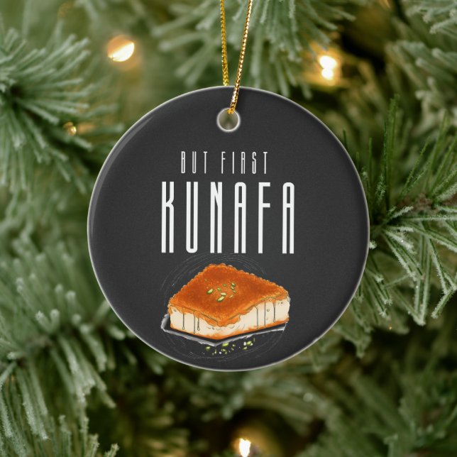 But First Knafeh Kunafa Kunafeh AI Generated كنافة Ceramic Tree Decoration (Tree)