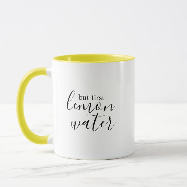 but first lemon water | lemon water mug (Left)