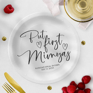But First Mimosas Bridal Shower Paper Plate
