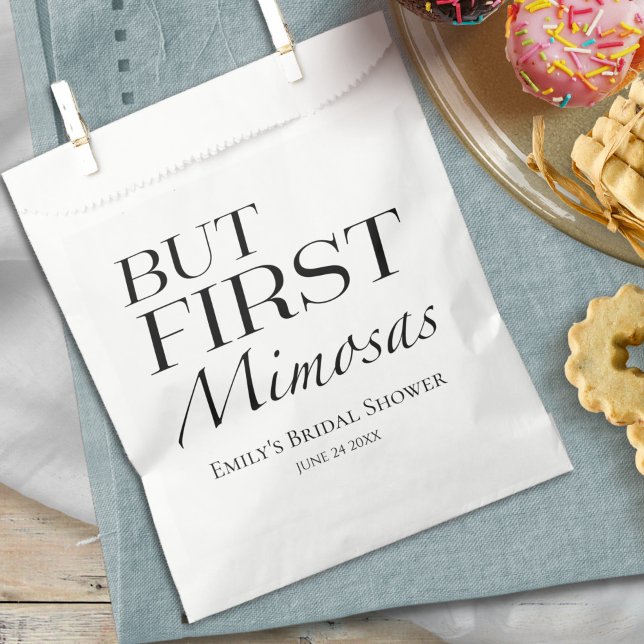 But First Mimosas | Minimalist Bridal Shower Favour Bags (Creator Uploaded)