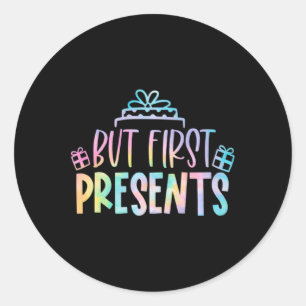 But First Xmas Family Christmas Pajamas T Shirt Classic Round Sticker