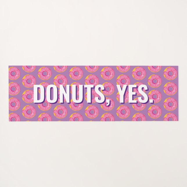 But First, Yoga and Doughnuts Fun Modern Pattern Y Mat (Back (Horizontal))
