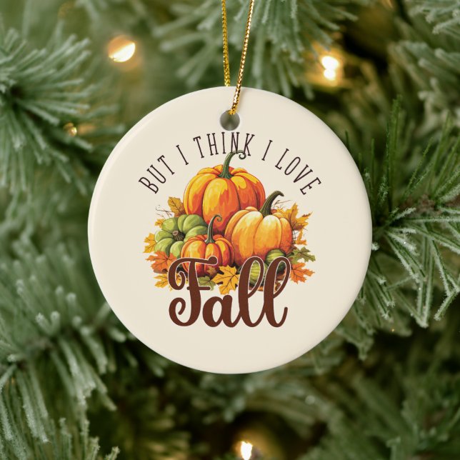 But I Think I Love Fall – Pumpkins & Leaves Ceramic Tree Decoration (Tree)