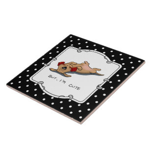 But, I'm Cute - Dog Obedience Training Funny Tile