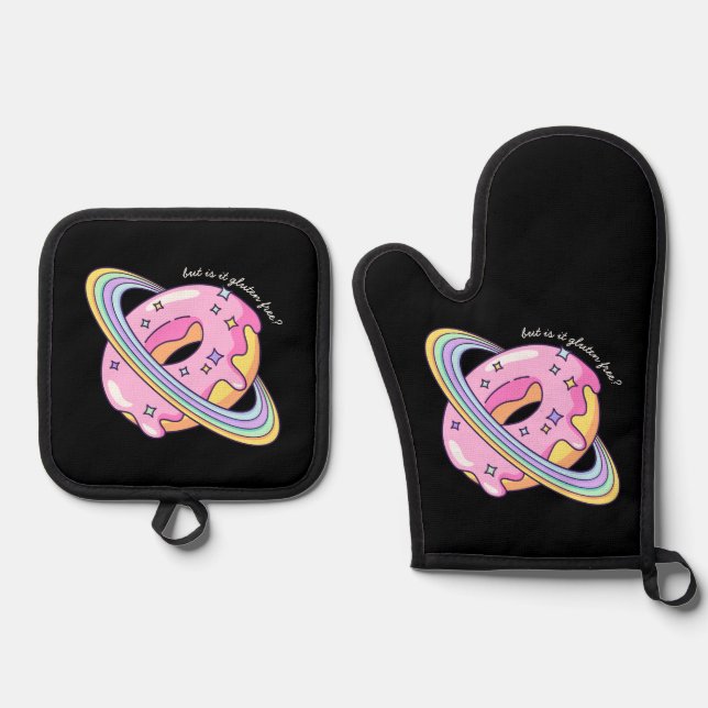 But Is It Gluten Free? Doughnut  Oven Mitt & Pot Holder Set (Front)
