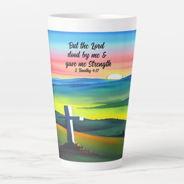 But The Lord Stood By Me Latte Mug (Front)