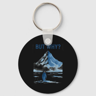 But why nihilist funny penguin snowy mountain meme key ring