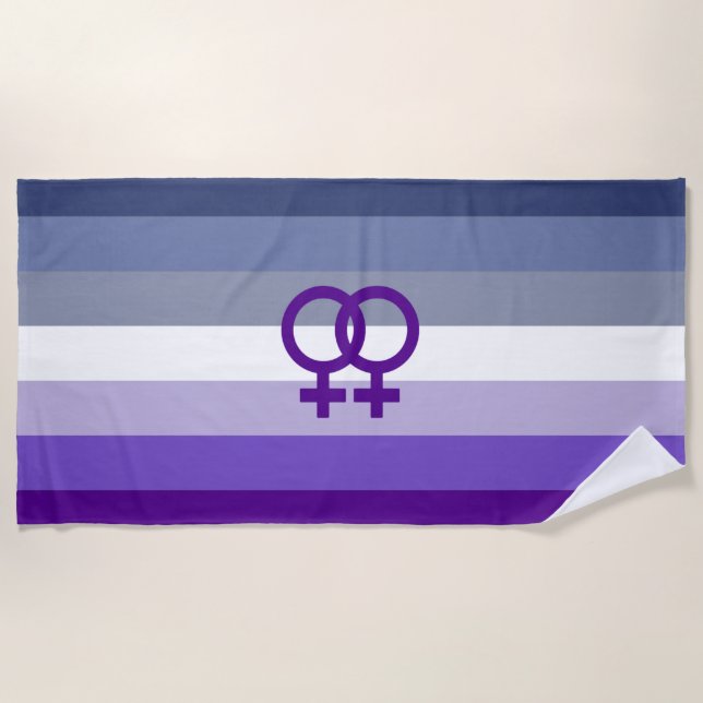 Butch Lesbian Love WLW Pride Beach Towel (Front)