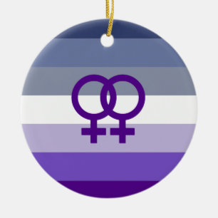 Butch Lesbian Love WLW Pride Ceramic Tree Decoration