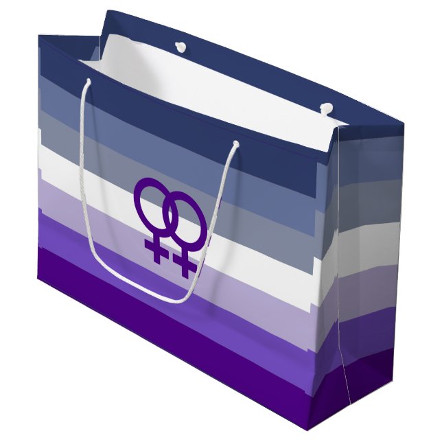 Butch Lesbian Love WLW Pride Large Gift Bag (Front Angled)