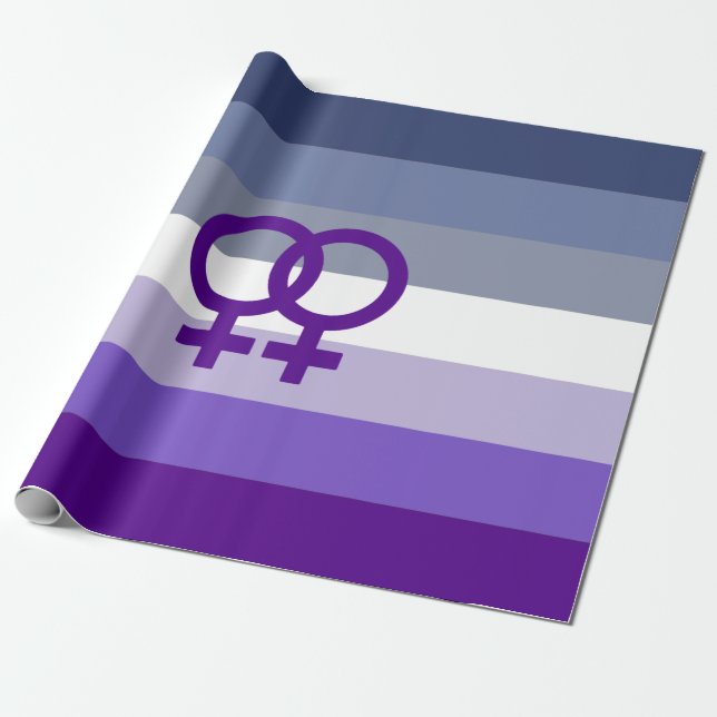 Butch Lesbian Love WLW Pride Wrapping Paper (Unrolled)
