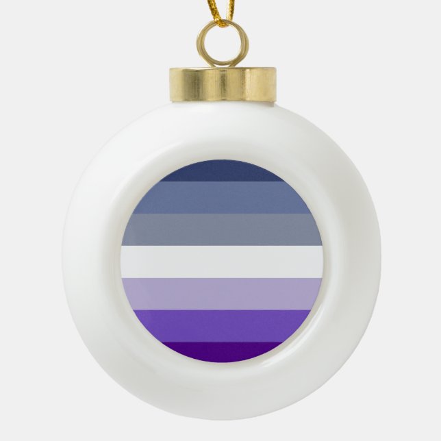 Butch Lesbian Pride Flag Ceramic Ball Christmas Ornament (Front)