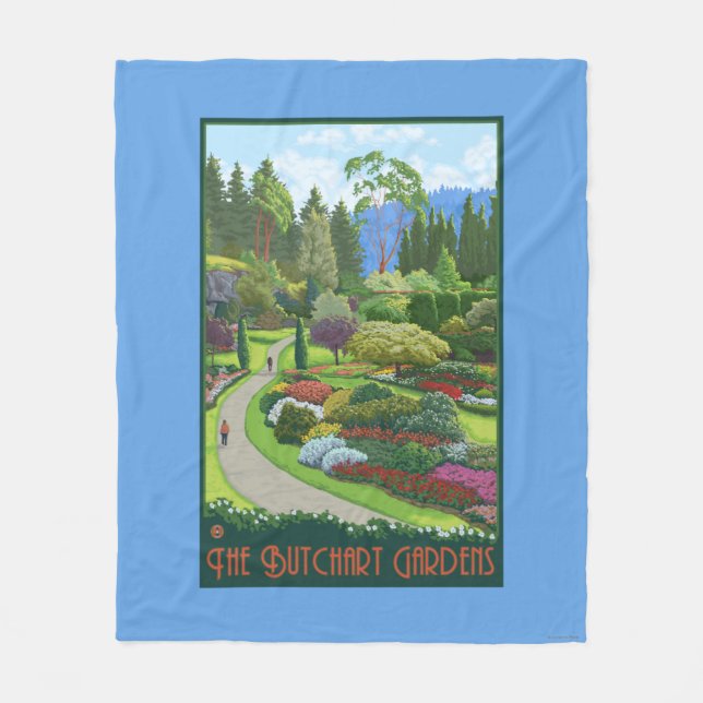 Butchart Gardens - Brentwood Bay Fleece Blanket (Front)
