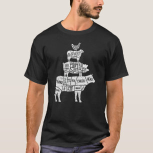 Butcher Cuts Food Pyramid Beef Pork Lamb Chicken T-Shirt