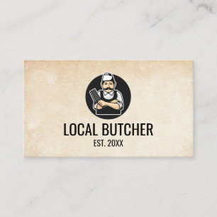 Butcher Holding Cleaver Business Card