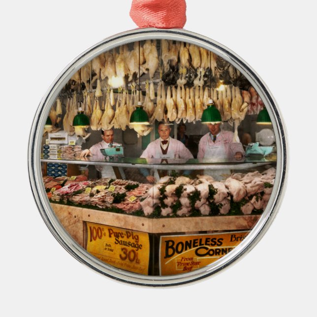 Butcher - Hooked on chicken 1931 Metal Tree Decoration (Front)