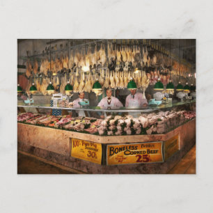Butcher - Hooked on chicken 1931 Postcard