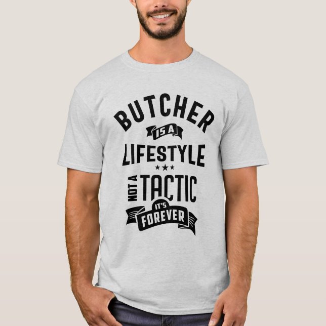 Butcher Job Title Tee Gift For Mens Womens (Front)