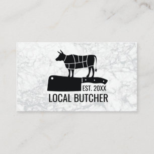 Butcher Knife Cut Beef Chart Business Card