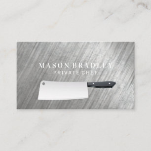 Butcher Knife Metal Background Business Card