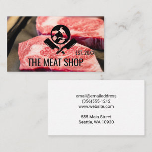 Butcher Knives Animals Logo Steak Cut Business Card