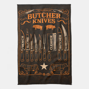Butcher Knives Tea Towel