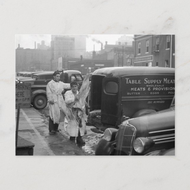 Butcher Shop Boys, 1938 Postcard (Front)