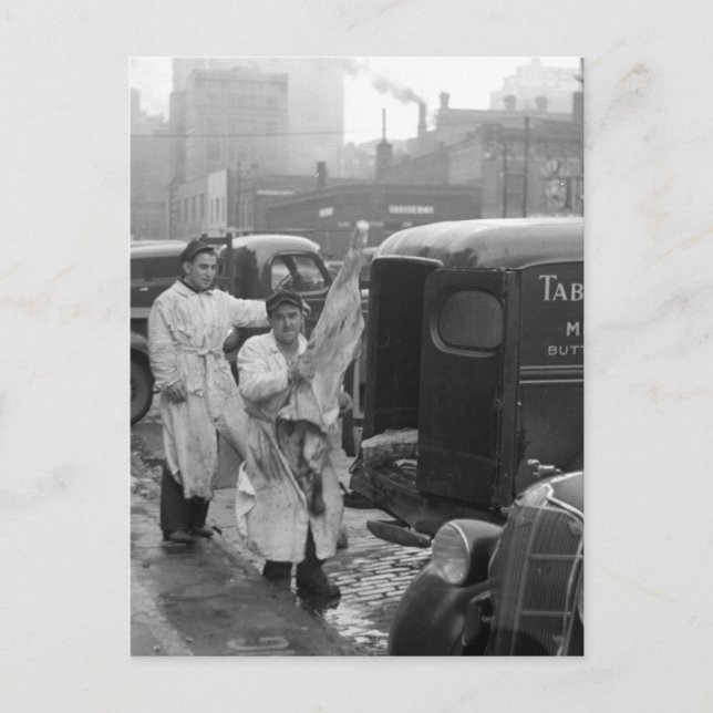 Butcher Shop Boys, 1938 Postcard (Front)