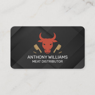 Butcher Shop Logo Design Meats Business Card