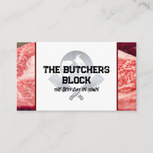 Butchers Knife Beef Steaks Business Card