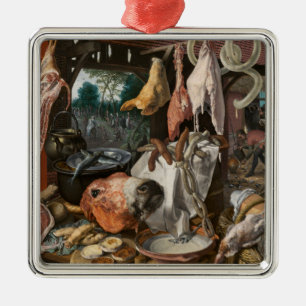 Butcher's Stall (by Pieter Aertsen) Metal Tree Decoration