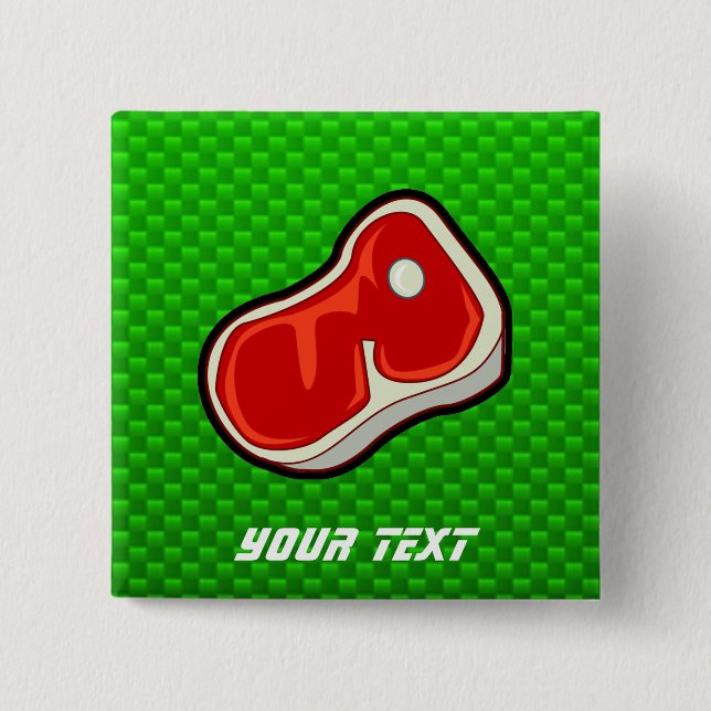 Butcher's Steak; Green 15 Cm Square Badge (Front)