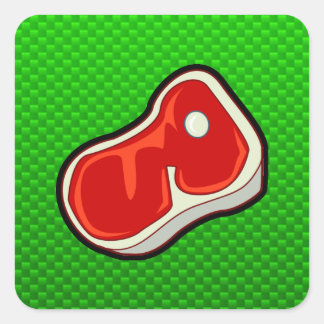 Butcher's Steak; Green Square Sticker