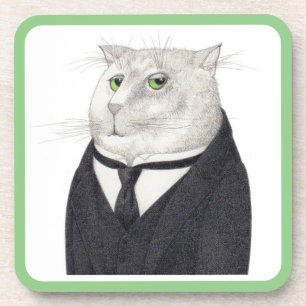 BUTLER CAT Hard Plastic Coasters