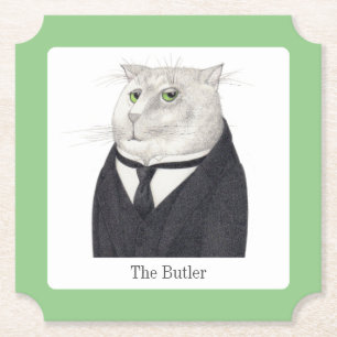 BUTLER CAT Ticket Paper Coasters + Text