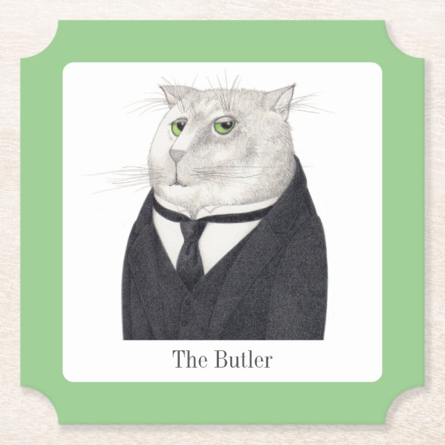 BUTLER CAT Ticket Paper Coasters + Text (Front)