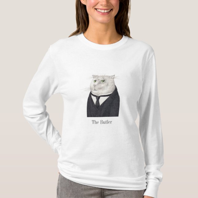 BUTLER CAT Women's Basic Long Sleeve Shirt  (Front)