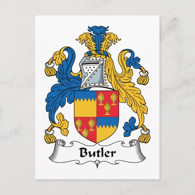 Butler Family Crest Postcard (Front)