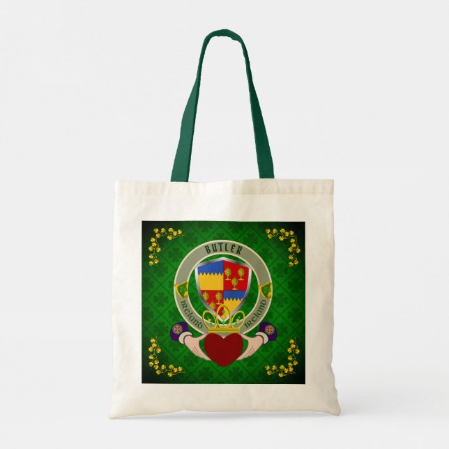 Butler Irish Shield & Claddagh Personalised  Tote Bag (Back)