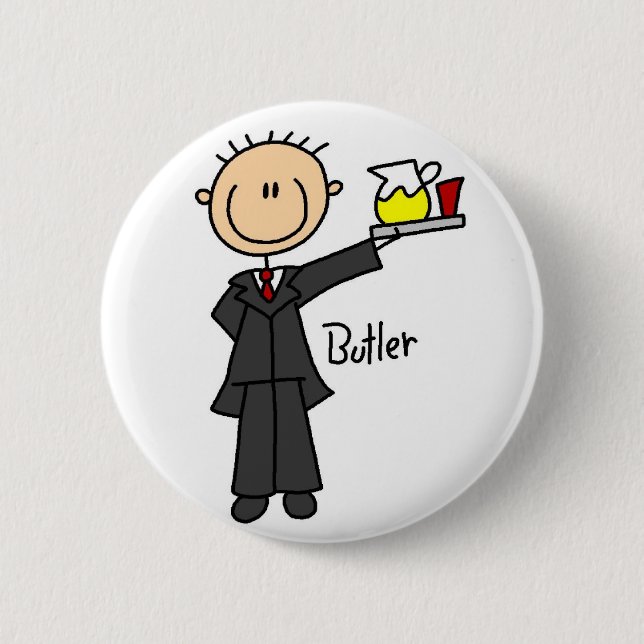 Butler Stick Figure Button (Front)