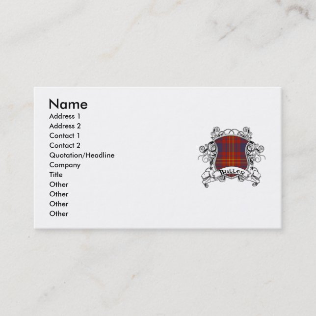 Butler Tartan Shield Business Card (Front)