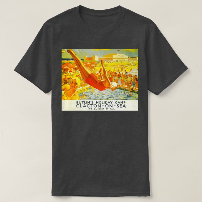 Butlins Holiday Camp vintage travel poster T-Shirt (Design Front)