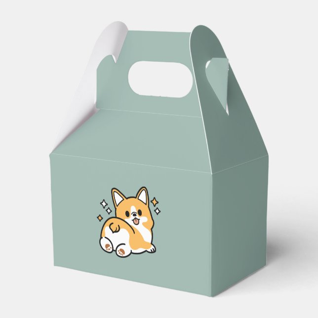 Butt First, Let's Nap – Cute Corgi Butt Cartoon Favour Box (Front Side)