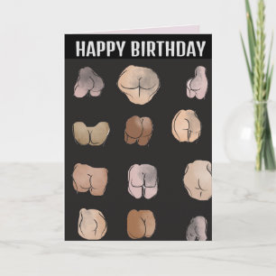 BUTT MAN FUNNY BIRTHDAY Greeting Card