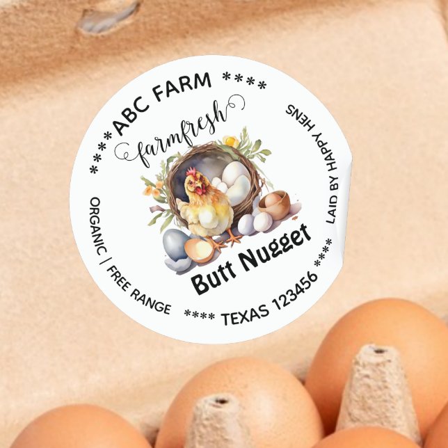 Butt nuggets egg carton label (Creator Uploaded)