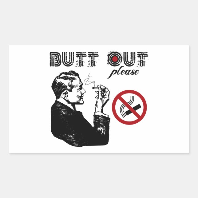 Butt Out. Please Rectangular Sticker (Front)